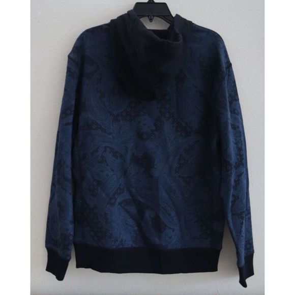 Tommy Hilfiger 78J6423 410 Mens Sz 2XL Blue Paisley Logo Fall Basics Hoodie $129 - Picture 2 of 7